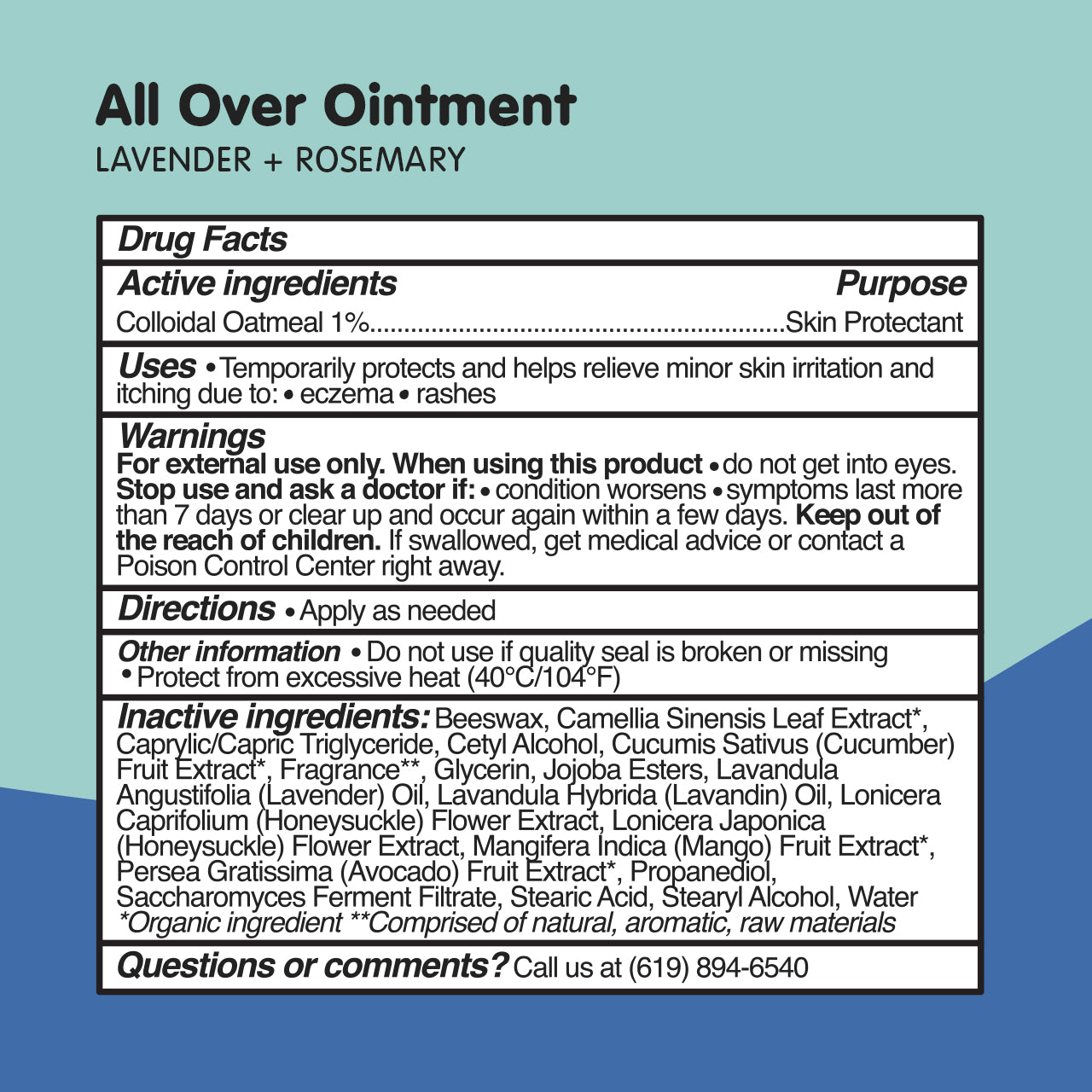 AOO OTC Lavender + Rosemary drug facts